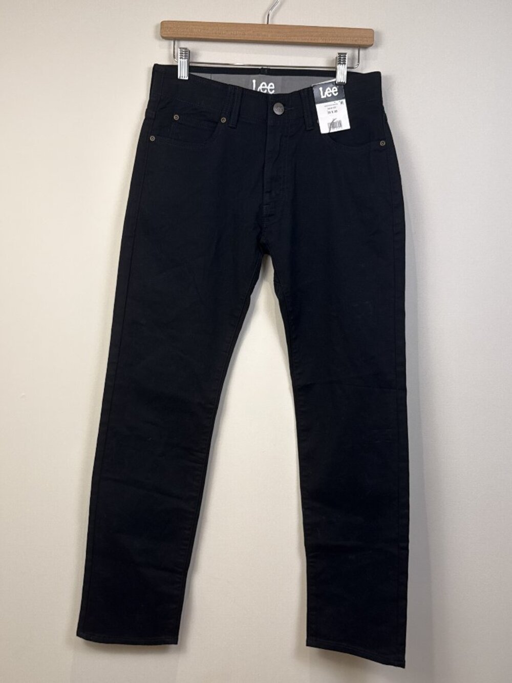 Lee Mens Black Stretch Denim Jeans NWT 30x30 Cotton Spandex Blend